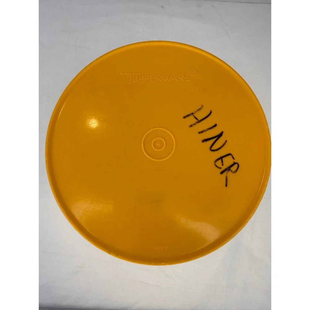 Vintage‎ Tupperware Servalier Canister Yellow Sunburst Lid Floral 1339-3 1205-4